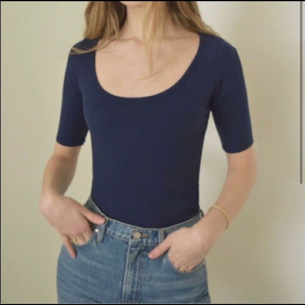 NWOT Reformation Jeans Delia Top in Navy XS